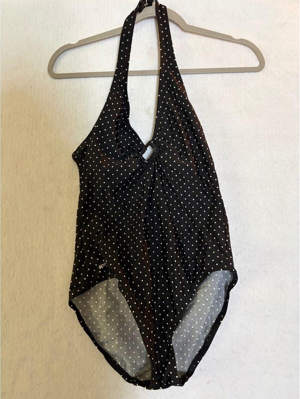 Speedo Women's Black Polka Dot One Piece Swimsuit Size 8